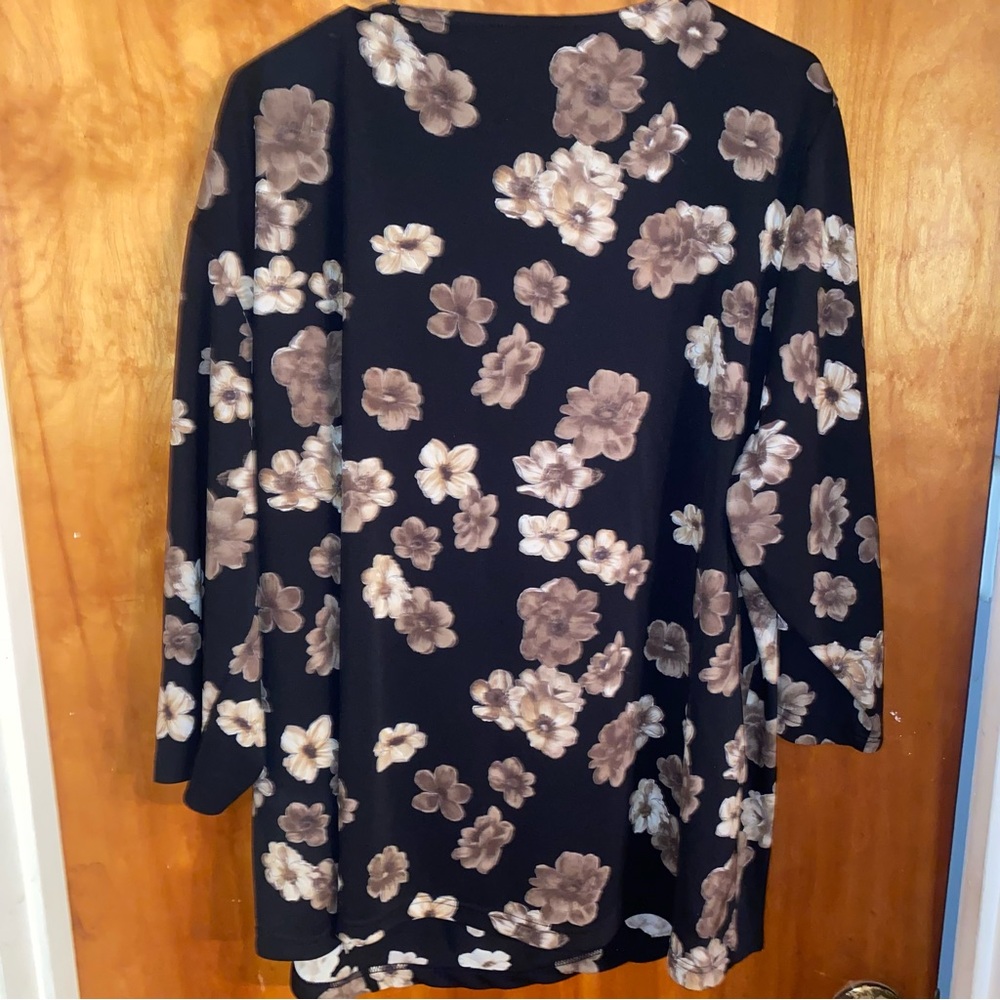 Vintage Sharon Anthony Floral Relaxed Blouse with Three-Quarter Sleeves - Picture 6 of 6
